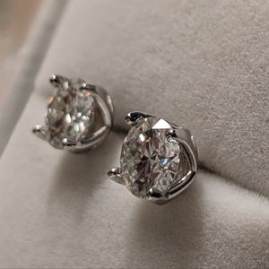1CT x 2 Genuine Moissanite Earrings, 4 Prong, 925 Sterling Silver